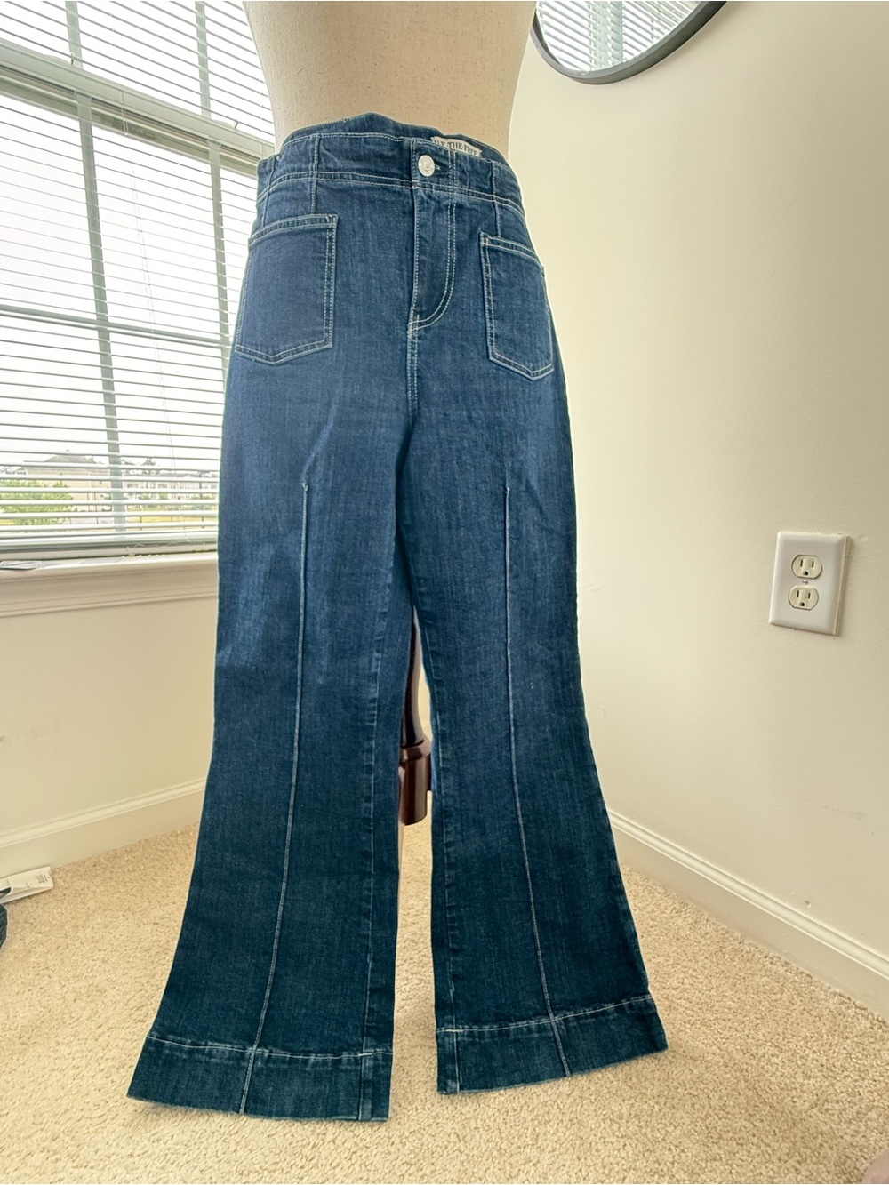 Free People Dark Blue Flared Leg Jeans